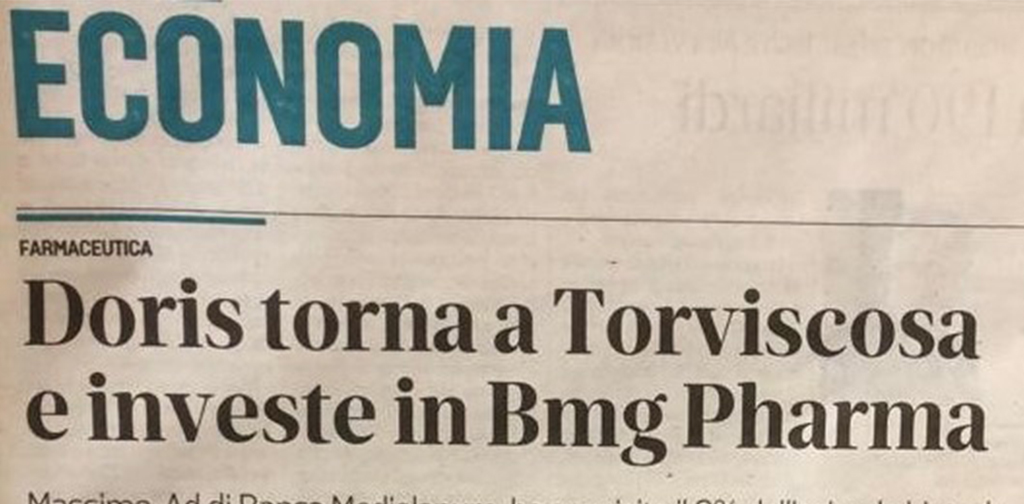 BMG Pharma e Massimo Doris entrano in società