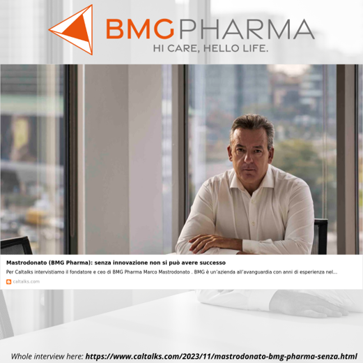 Mastrodonato (BMG Pharma): without innovation you cannot be successful